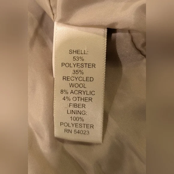 Sabine Double Breasted Wool Pea Coat Tweed Lined XS Winter/Could Jacket Pockets - Picture 11 of 11